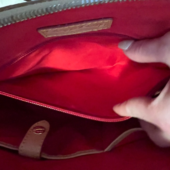 Dooney & Bourke Croc Embossed Leather Satchel Shoulder Bag Honey Tan - Picture 6 of 8